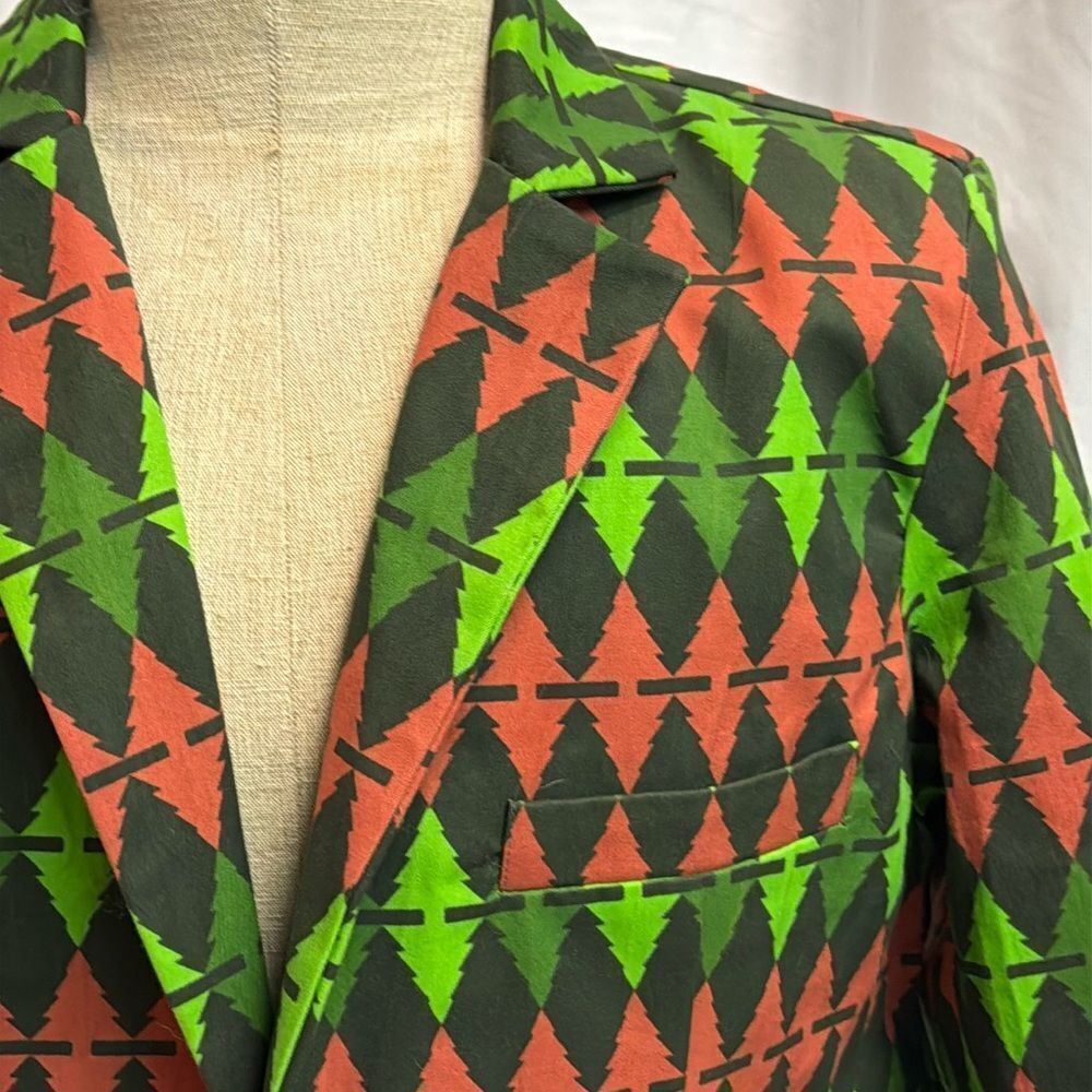 Shinesty Green and Red Christmas Blazer Size 44R C39
